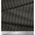 thumbnail image 3 of Soimoi Black polyester Crepe Fabric Brush Stroke & Dots Abstract Printed Fabric 1 Yard 52 Inch Wide, 3 of 5