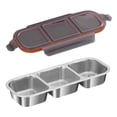 thumbnail image 1 of Hearth & Gear Contenants à Collation en Acier Inoxydable Contenants à Condiments Réutilisables avec Couvercles Contenants de Préparation de Repas à 3 Compartiments pour Voyage Plein Air Camping Petits Paquets Contenant 1 Pce Préparation de Repas en Verre, 1 of 4