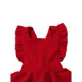 thumbnail image 3 of Kmbangi Girls Solid Color Suspender Skirt Sleeveless Square Collar Large Hem High Waist Dress with Ruffles, 3 of 7