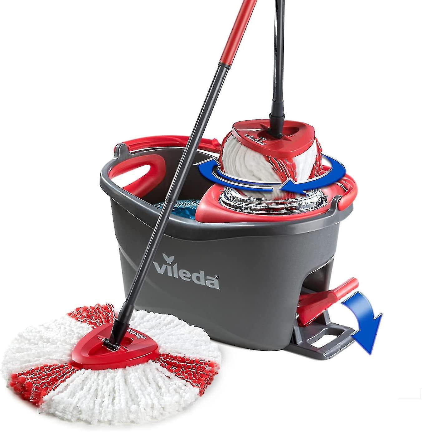 2Pcs;Red 1/3/4/6 Pieces Compatible With Vileda/O-Cedar Microfiber Mop Accessories, Swivel Mop For Floor Cleaning