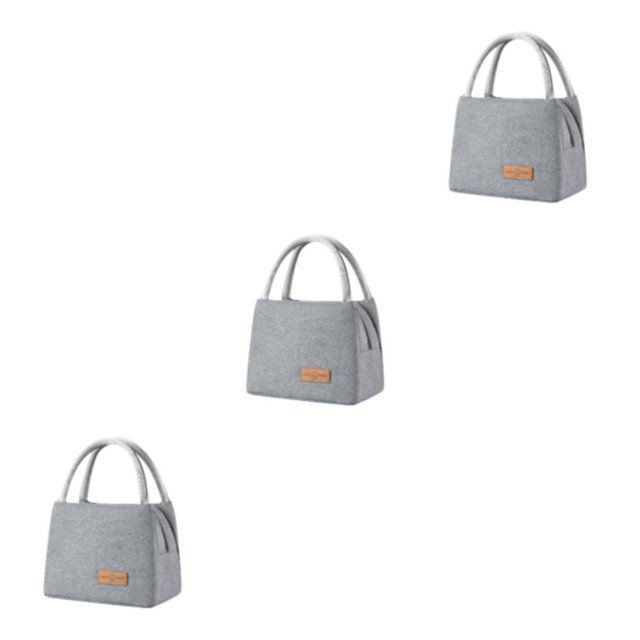 ZheElen Pack Lunch With Confidence Insulated Bento Bag Designed For Large Capacity Large+Grey 3Set
