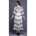 thumbnail image 4 of Bimba Tie-Dye Women Cotton Smocked Boho Renaissance Long Ruffle MaxiDress-Large, 4 of 5