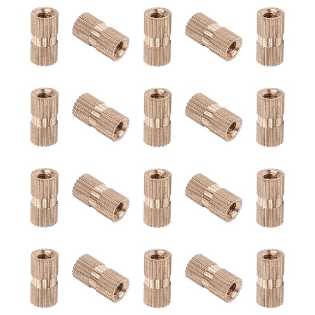 Wekity M3x10mm Female Thread Knurled Nuts,100PCS Hx5mm OD Brass Threaded Insert Embedment Nuts Hydraulic Welded Joint Injection Molding Assortment Kit for 3D Printing Injection Molding-0621