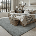 thumbnail image 2 of BERTHMEER 5'x7' Shag Area Rugs for Living Room Bedroom Dorm Office Modern Contemporary Plush Soft Solid Carpets Indoor Fuzzy Fluffy Washable Rugs, Light Gray, 2 of 4