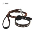 thumbnail image 2 of Ensemble Collier et Laisse pour Animal, Collier en Cuir à Rivets, Fournitures Ajustables, Collier pour Animal Ajustable, Ras-de-Cou pour Animal de Grande et Moyenne Taille, Fournitures pour Animaux de Compagnie, 2.5, 2 of 6