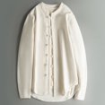 thumbnail image 2 of Chemise à Manches Longues en Lin Mélangé pour Hommes, Mode Vacances - Polyester (M-XXXXXL), 2 of 8