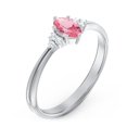 thumbnail image 3 of Birthstone Oval Ring with Shoulder Accents - Pink Tourmaline (October), 3 of 5