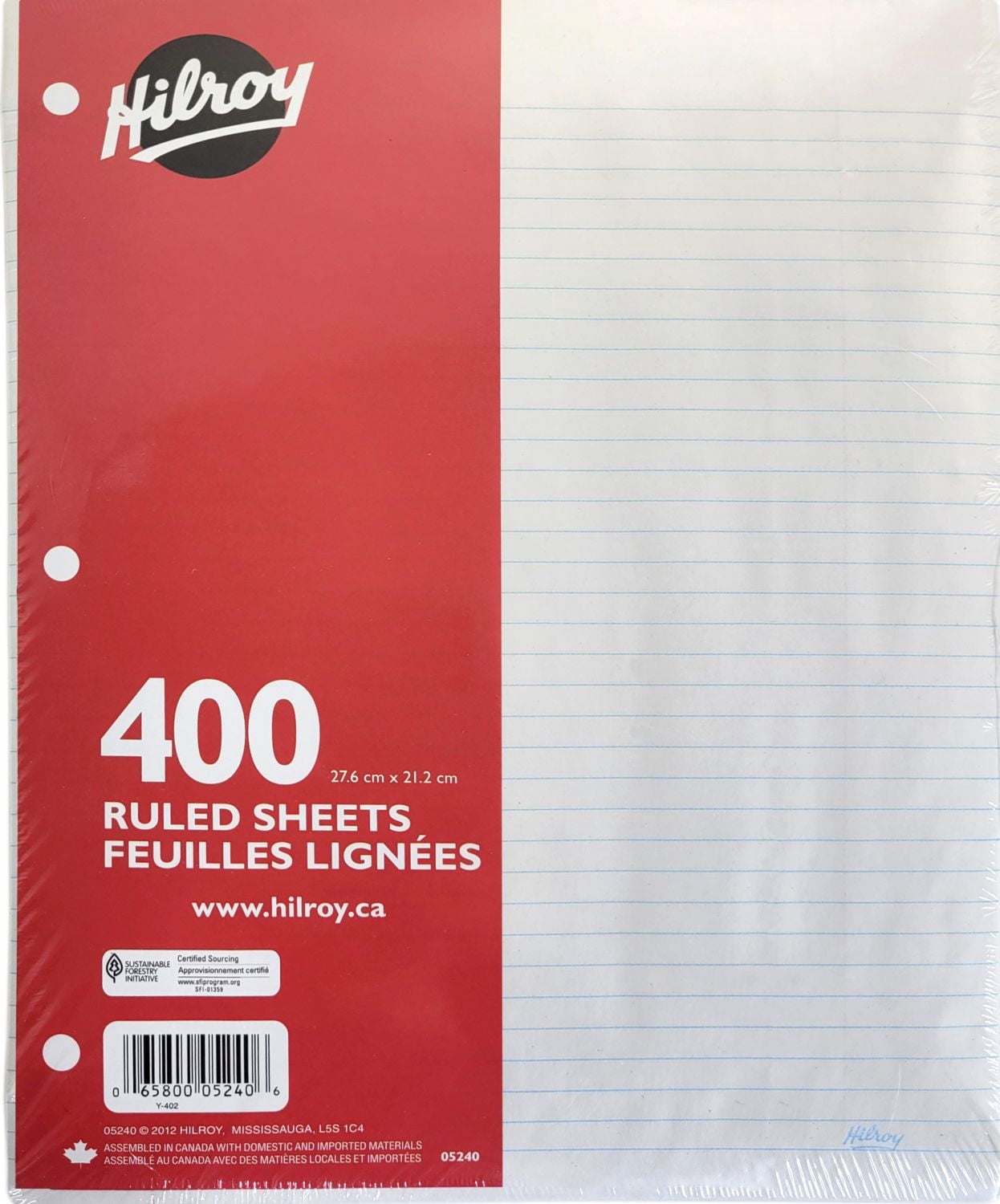 Hilroy Feuilles Mobiles Lignées, 400 feuilles