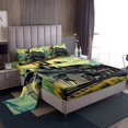 thumbnail image 1 of Erosebridal Vintage Train Print Bed Sheets Set Full Size, Yellow Aurora Bedding Set, 4 Pieces,, 1 of 6