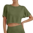 thumbnail image 2 of Crop Tops For Girls Short Sleeve Shirt Girls Summer Tops Neck Slim Fit Tops Basic Tee, 2 of 4
