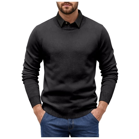 Ketyyh-chn99 Men's Golf Shirt Short Sleeve Polo Shirt Men's Winter Knit Fashion Shirt Cardigan Sweater With T Shirt Underwear Base Layer Size for 3XL,Grey