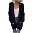 thumbnail image 2 of Cardigans pour Femmes à devant Ouvert, Manches Longues, Manteau en Tricot Torsadé avec Poches, Cardigans pour Femmes, 2 of 6