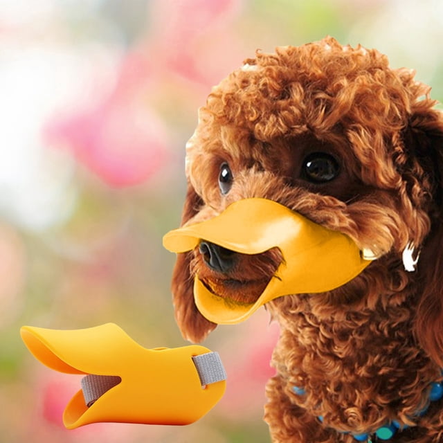 BKER Duckb.ill Muzzle Duckb.ill Muzzle For Dogs Duckb.ill Muzzle Large Small Dog Muzzle Duckb.ill Billed Cute Dog Mouth Cover Small Dog Muzzles To Biting Dog Muzzles To Biting Yellow