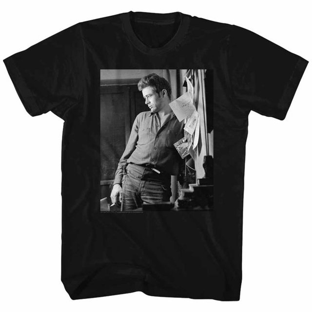 James Dean Cool Lean Black Adult T-Shirt 2Xlt