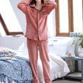 thumbnail image 2 of RKSTN Ensembles de Pyjama pour Femmes 2 Pcs Mode Flanelle Imprimée Poche Manches Longues+ Pantalon Long Ensemble de Pyjama Doux Confortable Pyjamas, 2 of 5