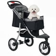 thumbnail image 1 of PawHut Pet Stroller with 3 Wheels for Small and Medium Dogs, Grey, 1 of 10