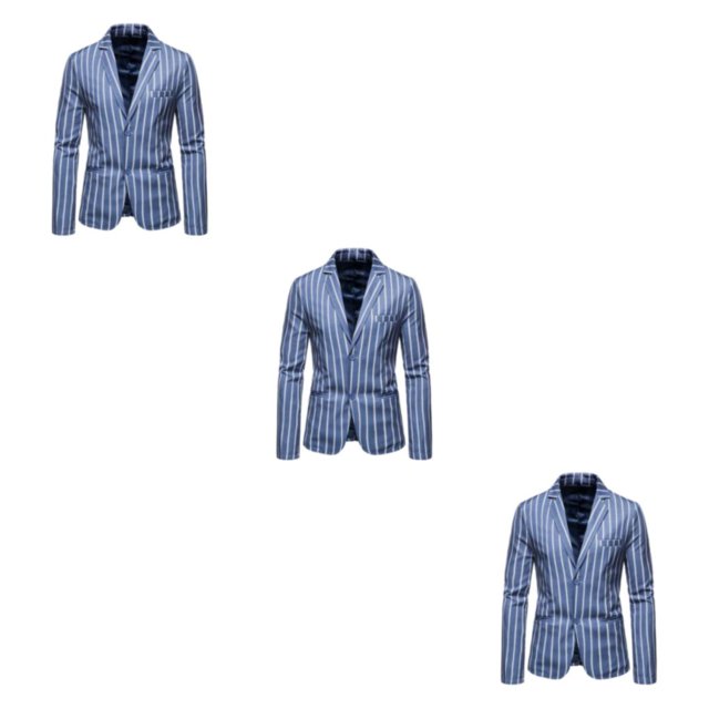 Transemion Slim Fit Suit Coat For Flattering And Sophisticated Look Professional Look blue XXL 3Set