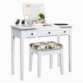 thumbnail image 1 of Costway Vanity Dressing Table Set w/Flip Top Mirror 3 Drawers 7 Compartments Makeup Desk, 1 of 10