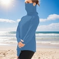 thumbnail image 1 of Ovbmpzd Womens Tops Trendy Long Sleeve Sun Protection Light Blue Breathable Solid Tees Blouses for Women M, 1 of 8