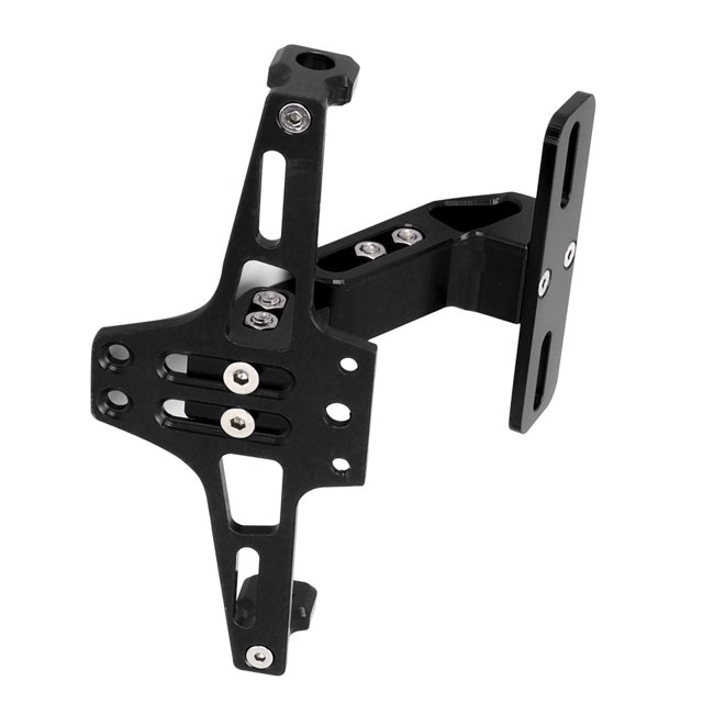 License Plate Holder, Motorcycle License Plate Holder Bracket, Adjustable Telescopic Aluminum Alloy with LED Light