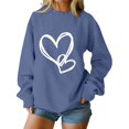 thumbnail image 1 of SOMOWI Chandail de la Saint-Valentin pour Femmes Sans Capuche Col Rond Manches Longues Décontracté chandail Doux Tricoté Graphique Marine Automne Hauts S, 1 of 4