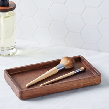 Better Homes & Gardens Acacia Wood Tray Organizer, Walnut