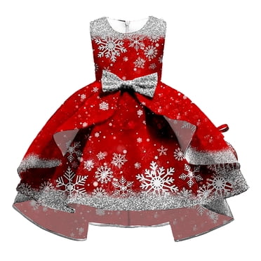 TBWNWG Pyjamas Garçons Taille 8, Robe Élégante de Fête pour Filles Sans Manches Bonhomme de Neige Père Noël Robe de Soirée Formelle Tenue de Célébration Festive pour Tout-Petit, Taille 7-8 Ans