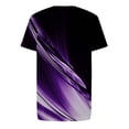 thumbnail image 4 of cllios Chemises pour Hommes 2024 Tendance T-Shirt à Col Rond Imprimé Illusion d'Optique 3D Été Décontracté Manches Courtes Hauts à Imprimé Graphique Cool Muscle Entraînement Athlétique Tee Violet P, 4 of 4