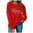 thumbnail image 1 of TIMIFIS Chandail Molletonné Surdimensionné pour Femmes Valentines Day Tenue Femmes Décontractée Chandail à Col Rond à Enfiler Hauts Mignon Imprimé Amour Chandail à Manches Longues Chemise - Printemps/été, 1 of 4