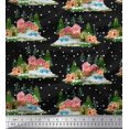 thumbnail image 1 of Soimoi Modal Satin Fabric House,Snowfall & Tree Nature Print Sewing Fabric Yard 42 Inch Wide, 1 of 3