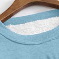 thumbnail image 3 of Hauts pour Femmes T-Shirt à Col Rond pour Femmes avec Poche Épaissi en Peluche Chaud à Manches Longues Hauts à Manches Longues pour Femmes en Liquidation, 3 of 4