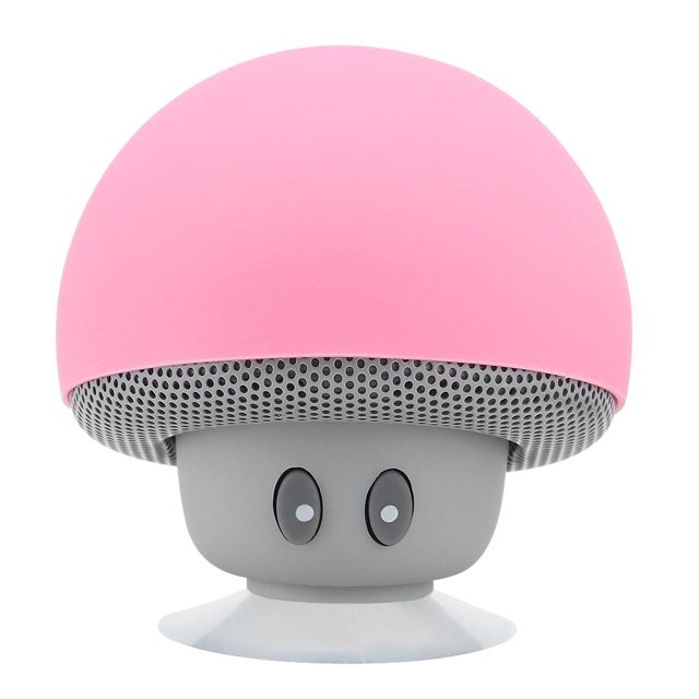 Fdit Bluetooth Haut-Parleur Sans Fil, Mini Bluetooth Sans Fil Portable Champignon Haut-Parleur Subwoofer avec Fonction Ventouse (Rose)