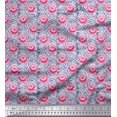 thumbnail image 1 of Soimoi Poly Georgette Fabric Stripe & Rose Floral Print Fabric by Yard 52 Inch Wide, 1 of 3