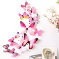 thumbnail image 2 of Butterfly Stickers for Walls 12Pcs Decal Wall Stickers Home Decorations 3D Butterfly Rainbow Pink, 2 of 4