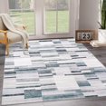 thumbnail image 1 of YUSAZENS 5 x 7 Modern Geometric Abstract Area Rug, Farmhouse Soft Foldable Accent Rug for Dorm, Playroom, Apartment, Non-Slip Carpet for Living Room Gray, 1 of 6