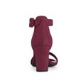 thumbnail image 2 of BLISSFUL STEP Woman's Sandals Block Heels Ankle Strap Open Toe Sandals Burgundy 6, 2 of 6