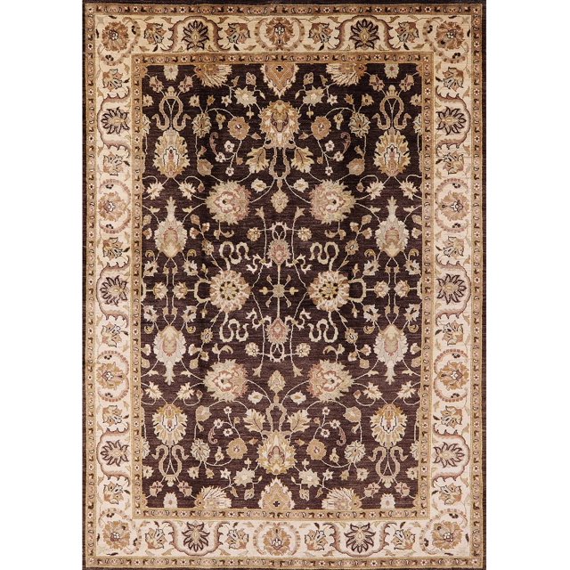 Ahgly Tapis d'Intérieur Rectangulaire Moderne Mi-Siècle Rouge Brun Oriental, 5 Pieds x 7 Pieds