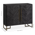 thumbnail image 3 of Bouclair Black Two-Door Chevron Veneer and Metal Buffet, 3 of 7