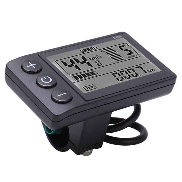 Electric Bike LCD Display Meter, Waterproof Plug Large Screen Lightweight Durable S866 Electric Bike LCD Display 24V 36V 48V for 22.2mm/0.9in Handlebar