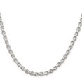 thumbnail image 4 of Diamond2Deal 925 Sterling Silver 4 mm Diamond-cut Rolo Chain Necklace for Women 26", 4 of 6