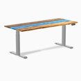 thumbnail image 1 of Desky Bureau Assis-Debout en Bois Dur à Résine Double - Rivière Bleue en Teck / 72 x 30 Pouces / Gris, 1 of 10