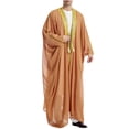 thumbnail image 2 of EQWLJWE Summer Saving!Men'S Muslim Robe Arab Middle Robe Long Style Long Sleeve Embroidered Long Shirt Fashion Casual Robe Overhang, 2 of 9