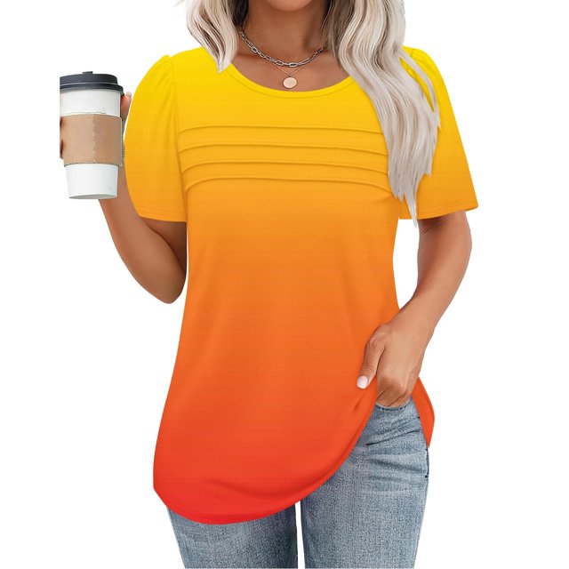 TNDBKQWR Chemises pour Femmes Liquidation Chemises de Printemps pour Femmes Col Rond Hauts d'Entraînement pour Femmes Hauts d'Été pour Femmes Tendance, Multicolore-5, m