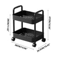 thumbnail image 3 of Vaidha 2-Tier Rolling Storage Cart With Wheels- Plastic Multi-Room Organizer For Kitchen- Living Room-Office -Bathroom, 3 of 7