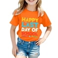 thumbnail image 1 of LUOGENLI T-Shirt pour Filles T-Shirt à Col Rond Imprimé pour Enfants T-Shirt à Manches Courtes pour Garçons et Filles Ensembles de Hauts Maxi Filles Tenues 2 Pcs Orange 8-9 Ans, 1 of 4