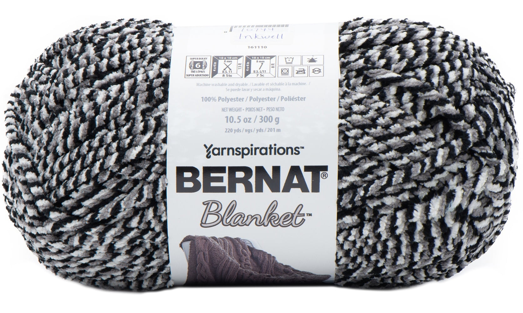 Bernat® Blanket™ #6 Super Bulky Polyester Yarn, Inkwell 10.5oz/300g, 220 Yards