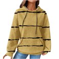 thumbnail image 2 of EGNMCR Sweat à Capuche à Manches Longues pour Femmes, Imprimé Rayé, avec Poches, Automne, 2 of 6