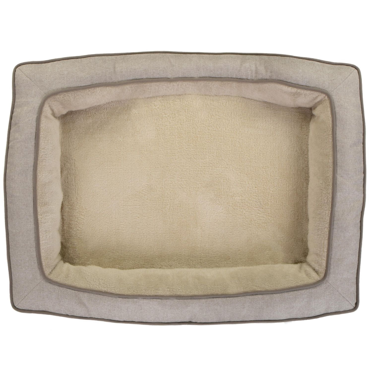 TrustyPup Bolstered Bliss Pet Bed, Dog Bed, Heather Basket Woven Brown