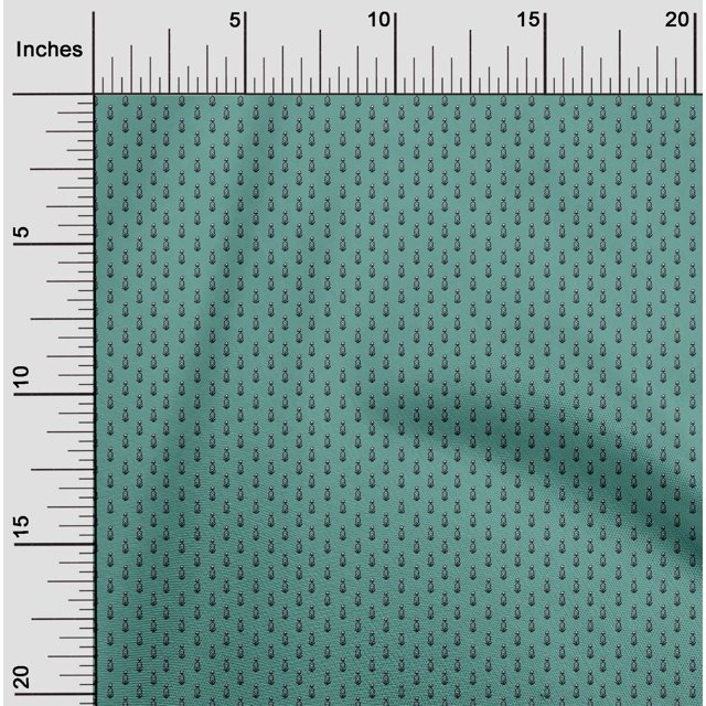 oneOone Polyester Lycra Fabric Floral Block Printed Fabric 1 Yard 56 Inch Wide