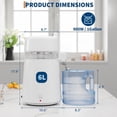 thumbnail image 3 of Ourlova 1.5Gal/6L Stainless Steel Home Countertop Water Distiller with Glass Container, 750W Desktop Drinking Purifier Filter Distilling Kit, 3 of 9